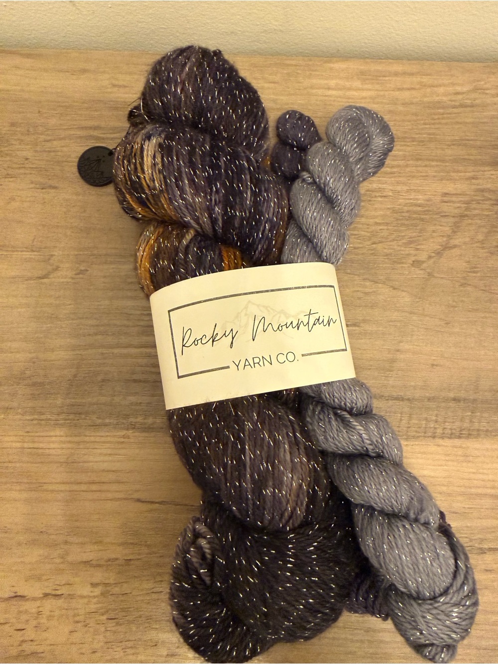 Socks Yarn Bundle Acotar inspired Purple with rust flecks Charcoal & Light Gray